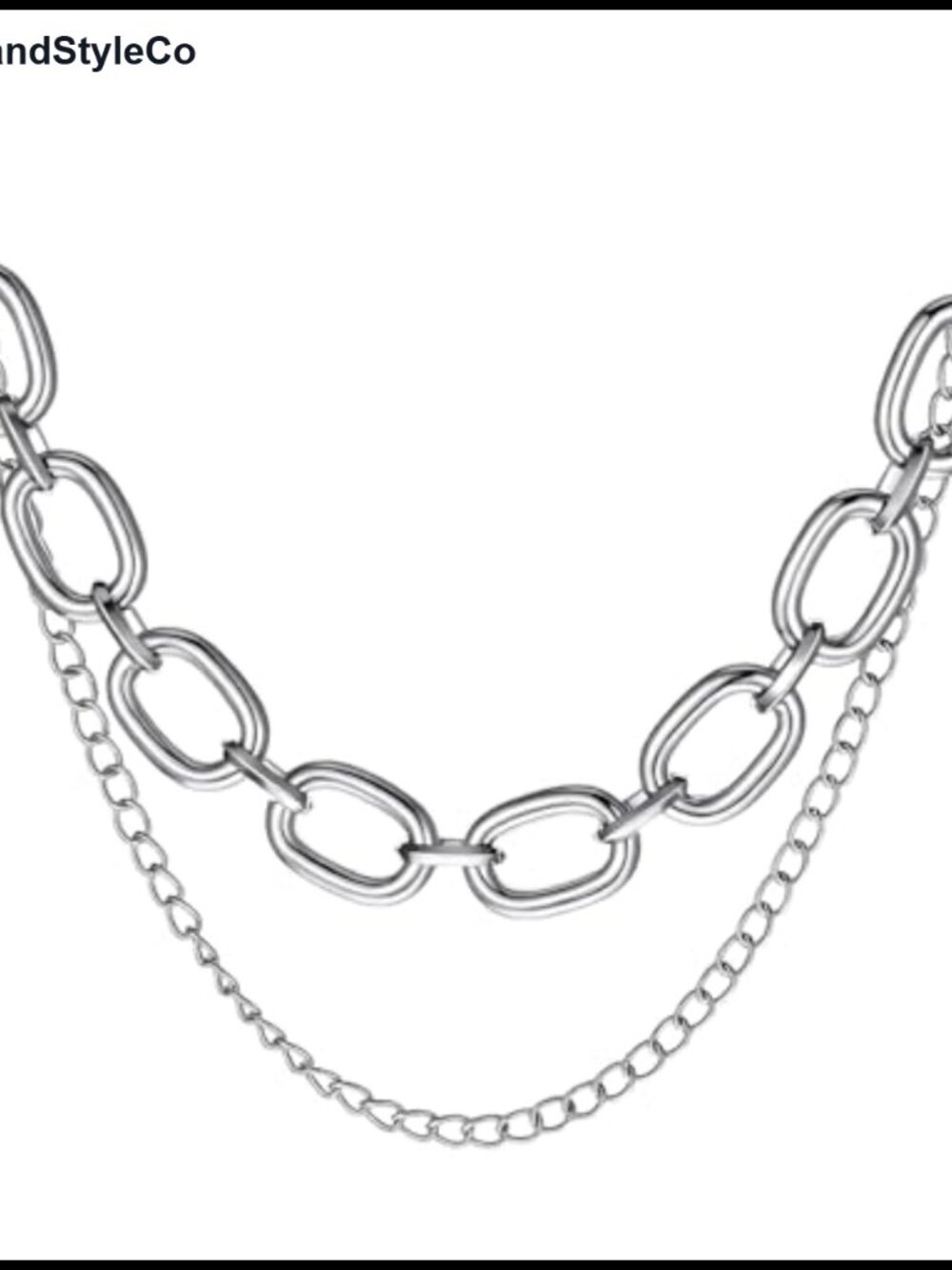 Silver Layered Keychain Purse Charm Extender Chain